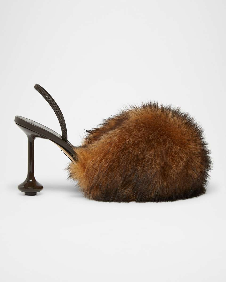 Toy Shearling Slingback Pumps